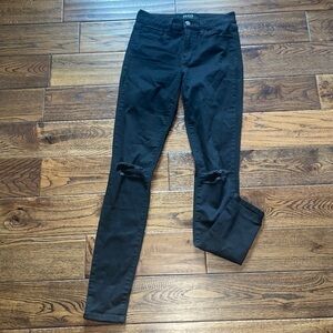 DSTLD High Waisted Black Distressed Skinny Denim Jeans